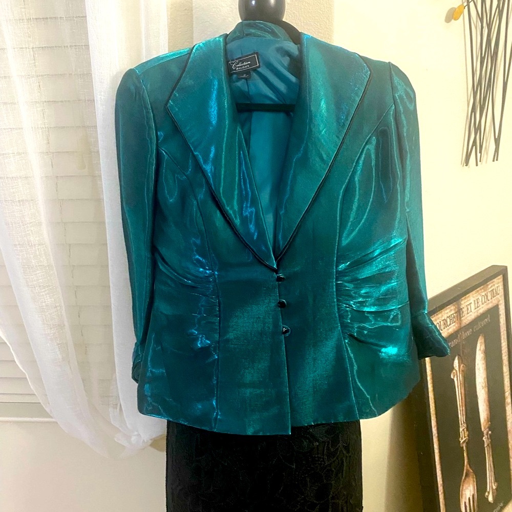 Collection Dress Barn NWOT,10,2 pc EMERALD Green Women's Jacket+sleeveless Top